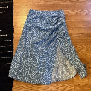Floral Blue Midi Skirt